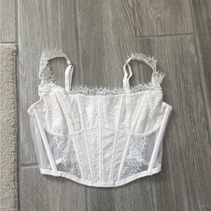 White Lace Corset Top